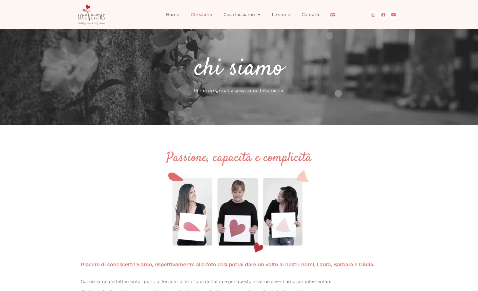 Tree Events – pagina del sito