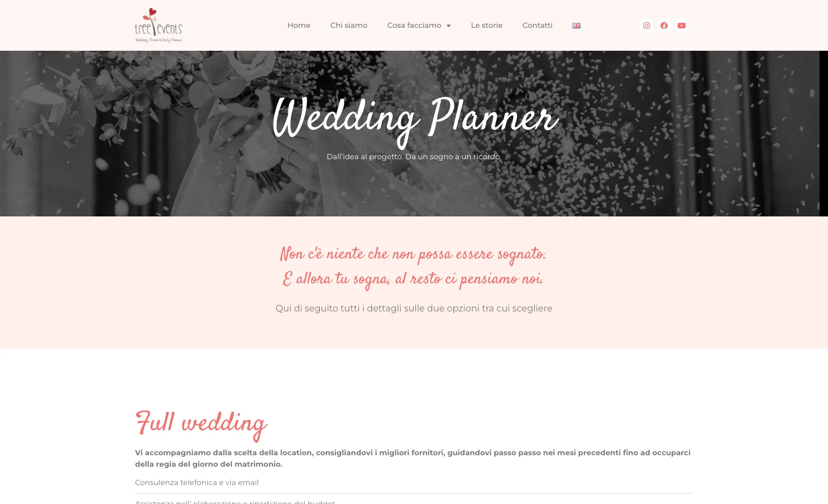Tree Events – pagina del sito